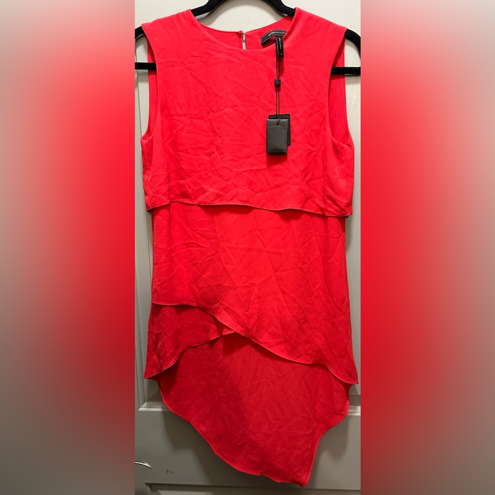 BCBGMaxAzria Size XXS Red Berry Lynzi Tunic Top NWT